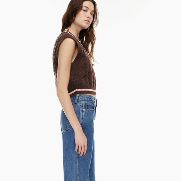 Aritzia Sunday Best Green Winston Cropped Vest Size XS - Picture 2 of 9